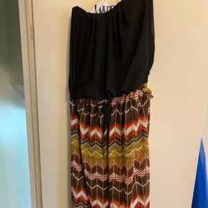 Sleeveless multi-colored tribal wide leg jumpsuit